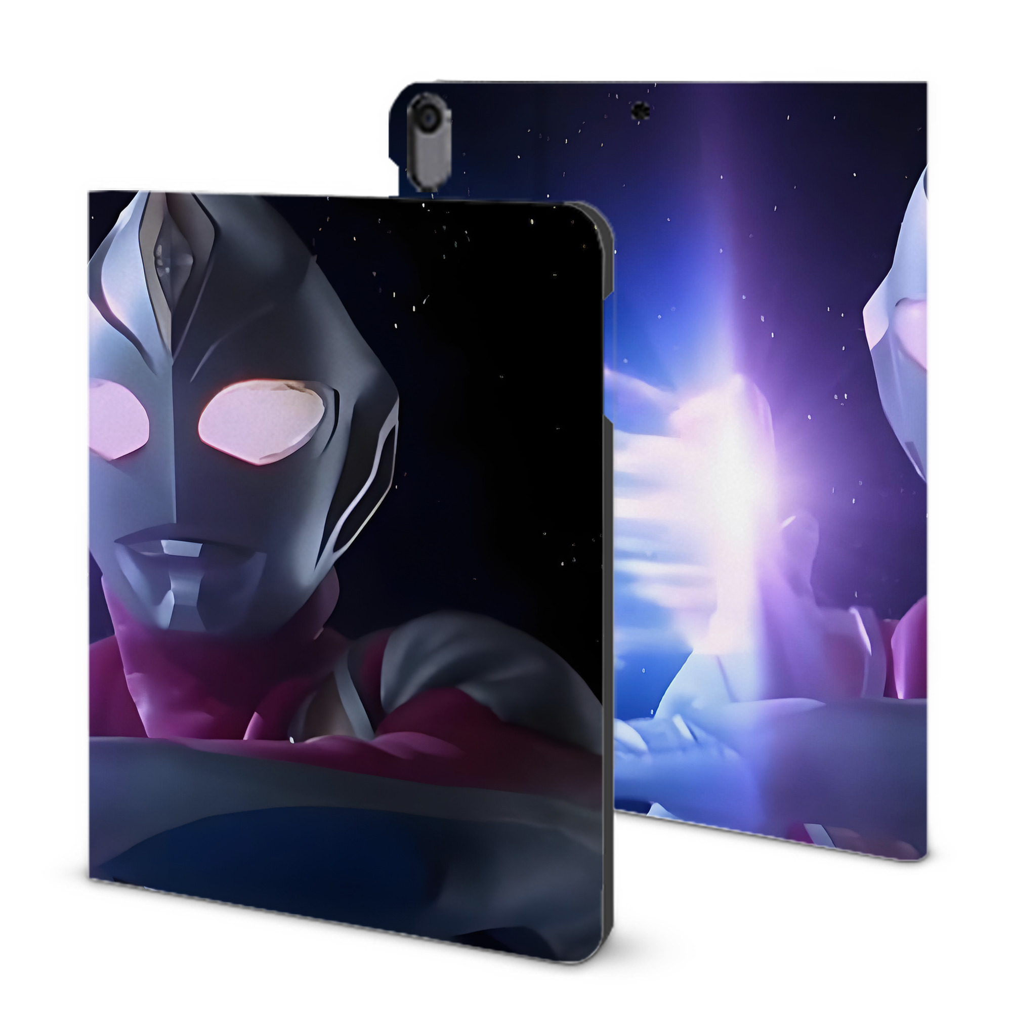 （画像用） ウルトラマン Ultraman IPad ケース ブック型 PUレザー TPU 耐衝撃 軽量 薄型 ペン収納なし 全面保護 IPad 各モデル対応